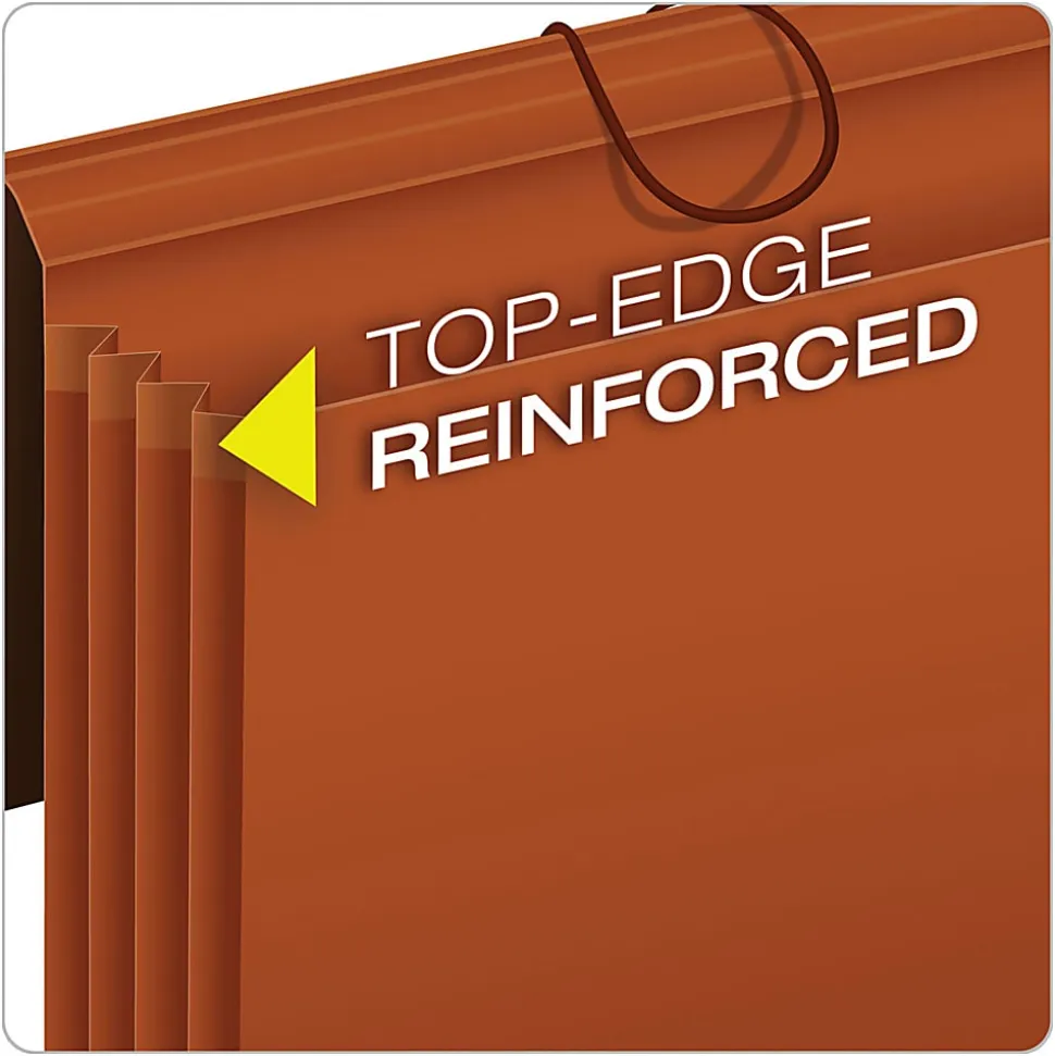 Pendaflex® Redrope Standard Expansion Wallets, 5 1/4" Expansion, Legal Size, 100% Recycled, Red, Pack Of 10 Wallets