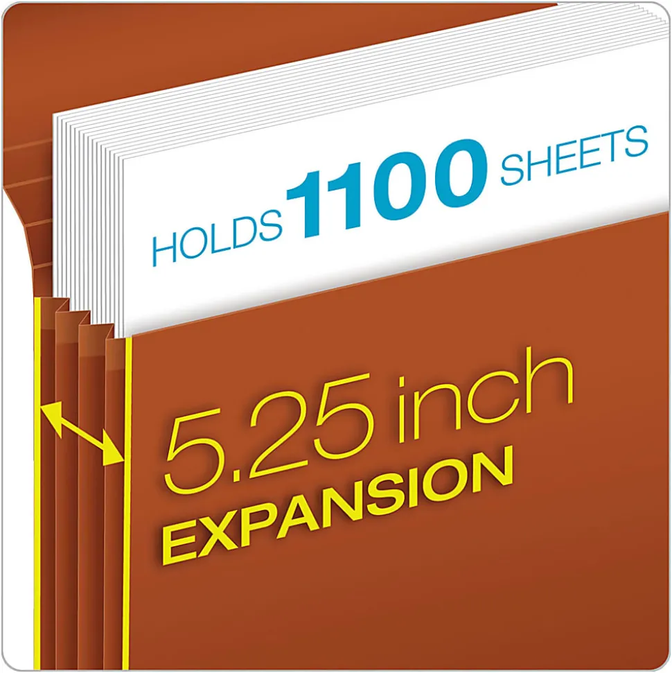 Pendaflex® Redrope Standard Expansion Wallets, 5 1/4" Expansion, Legal Size, 100% Recycled, Red, Pack Of 10 Wallets