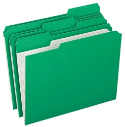 Pendaflex® Reinforced-Top File Folders, 1/3 Cut Tab, Letter Size, Bright Green, Box Of 100 Folders