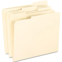 Pendaflex® Smart Shield™ File Folders, Letter Size, Manila, 1/3 Cut Tabs, Box of 100