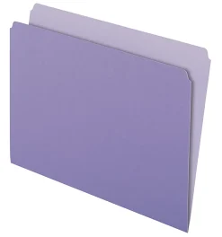 Pendaflex® Straight-Cut Color File Folders, Letter Size, Lavender, Box Of 100