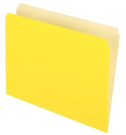 Pendaflex® Straight-Cut Color File Folders, Letter Size, Yellow, Box Of 100