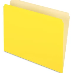 Pendaflex® Straight-Cut Color File Folders, Letter Size, Yellow, Box Of 100
