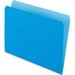 Pendaflex® Straight-Cut Color File Folders, Letter Size, Blue, Box Of 100
