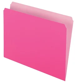 Pendaflex® Straight-Cut Color File Folders, Letter Size, Pink, Box Of 100
