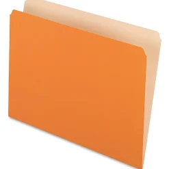 Pendaflex® Straight-Cut Color File Folders, Letter Size, Orange, Box Of 100