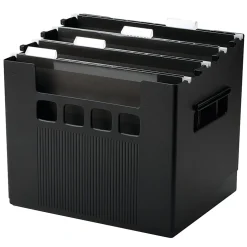 Pendaflex® Super Decoflex® 4-Storage File Folders, 11" x 12 3/4" x 10", Black
