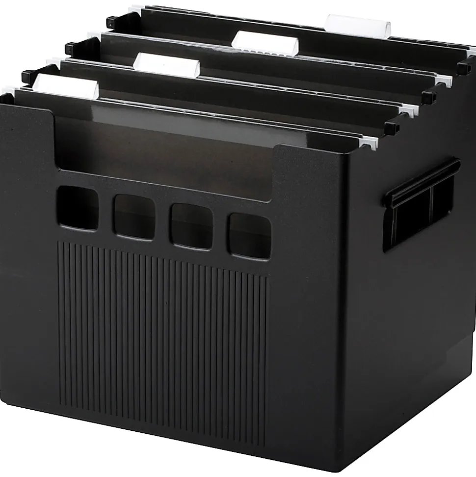 Pendaflex® Super Decoflex® 4-Storage File Folders, 11" x 12 3/4" x 10", Black