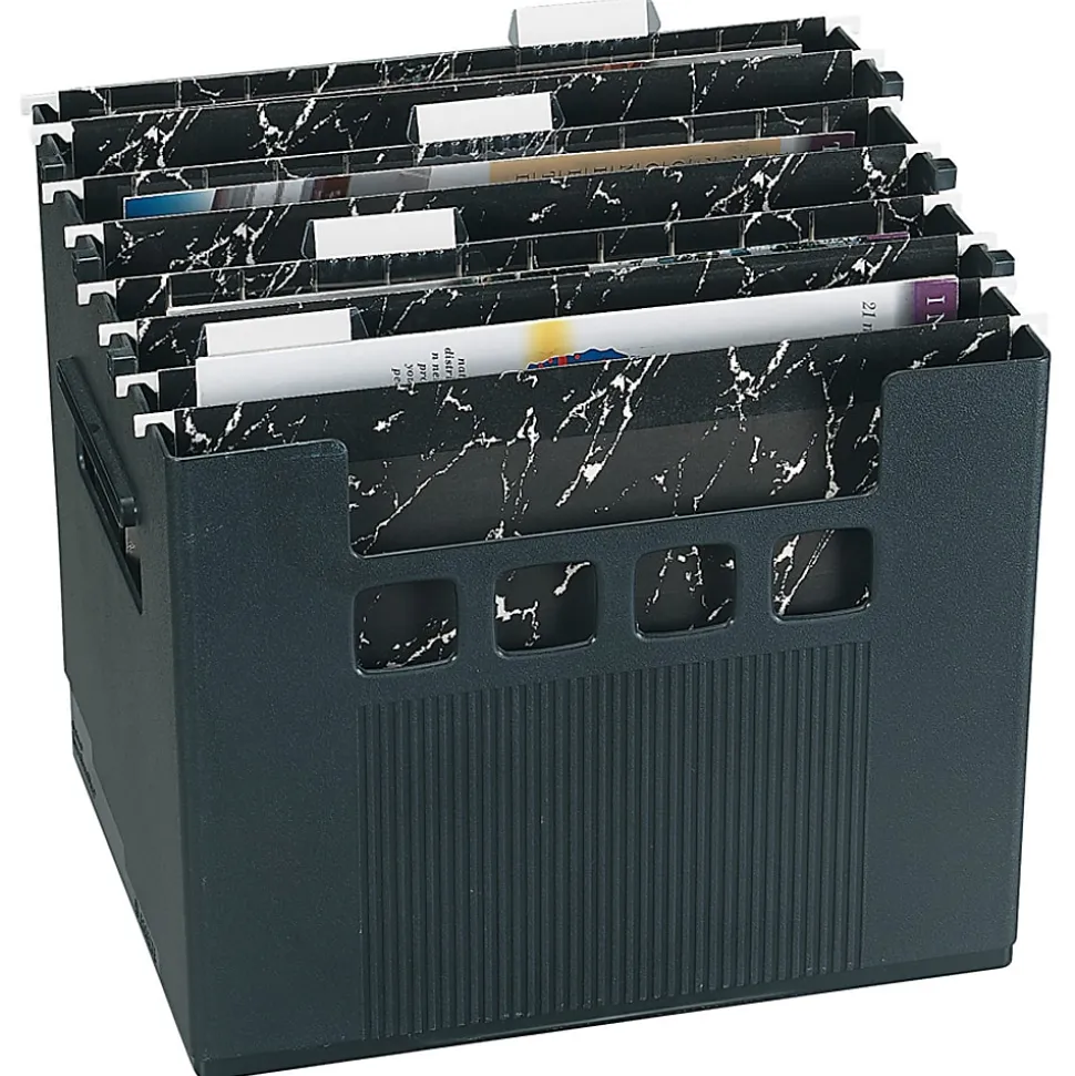 Pendaflex® Super Decoflex® 4-Storage File Folders, 11" x 12 3/4" x 10", Black