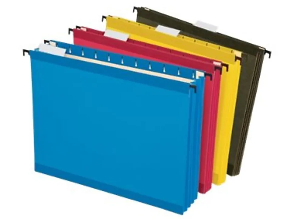 Pendaflex® SureHook® Hanging Pockets, 3 1/2" Expansion, 8 1/2" x 11", Assorted Colors, Pack Of 4 Pockets