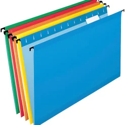 Pendaflex® SureHook® Reinforced Hanging Folders, Legal Size, Assorted Colors, 1/5 Cut, Box Of 20