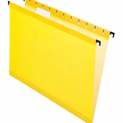 Pendaflex® SureHook™ Reinforced Hanging Folders, 1/5-Cut, Letter Size, Yellow, Box Of 20