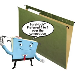 Pendaflex® SureHook® Technology Hanging File Folders, Legal Size, Standard Green, Box Of 20 Folders