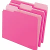 Pendaflex® 2-Tone Color Folders, 1/3 Cut, Letter Size, Pink, Pack Of 100