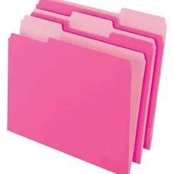 Pendaflex® 2-Tone Color Folders, 1/3 Cut, Letter Size, Pink, Pack Of 100