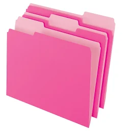 Pendaflex® 2-Tone Color Folders, 1/3 Cut, Letter Size, Pink, Pack Of 100