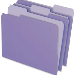 Pendaflex® 2-Tone Color Folders, 1/3 Cut, Letter Size, Lavender, Pack Of 100