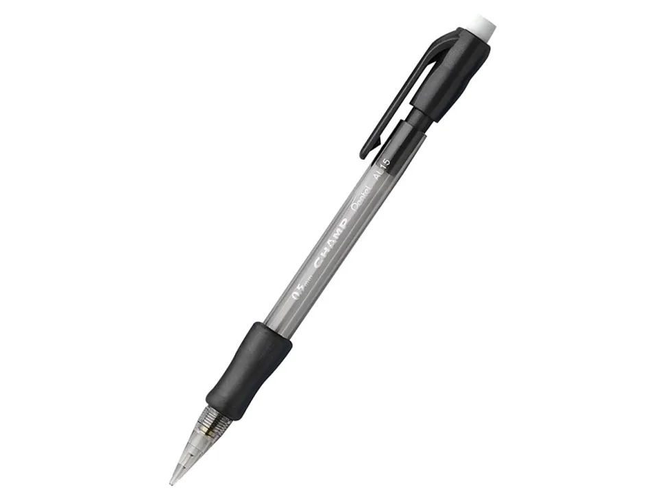 Pentel® Champ Mechanical Pencils, #2 Lead, Fine Point, 0.5 mm, Black Barrel, Pack Of 12