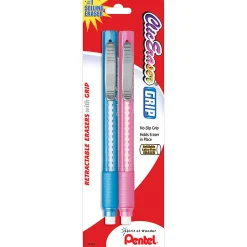 Pentel® Clic Erasers®, Assorted Barrel Colors, Pack Of 2