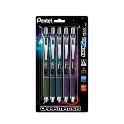 Pentel® EnerGel™ Dark Matter Pens, Medium Point, 0.7 mm, Assorted, Pack Of 5 Pens