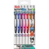 Pentel® EnerGel™ Deluxe Pearl Pens, Needle Tip, 0.5 mm, Assorted, Pack Of 14 Pens
