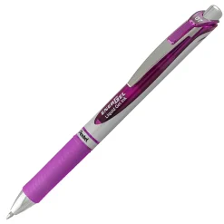 PentelĀ® EnerGelĀ® Deluxe RTX Gel Pens, Medium Point, 0.7 mm, Assorted Barrels, Violet Ink, Pack Of 3