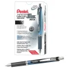 Pentel® EnerGel™ Deluxe RTX Retractable Liquid Gel Pens, Fine Point, 0.5 mm, 54% Recycled, Blue Barrel, Black Ink, Pack Of 12 Pens