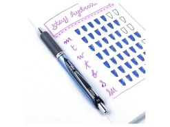 Pentel® EnerGel™ Deluxe RTX Retractable Liquid Gel Pens, Fine Point, 0.5 mm, 54% Recycled, Blue Barrel, Black Ink, Pack Of 12 Pens