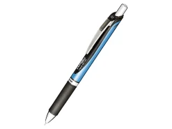 Pentel® EnerGel™ Deluxe RTX Retractable Liquid Gel Pens, Fine Point, 0.5 mm, 54% Recycled, Blue Barrel, Black Ink, Pack Of 12 Pens