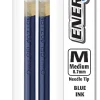 Pentel® EnerGel Liquid Gel Pen Refills, Needle Point, 0.7 mm, Blue, Pack Of 2 Refills