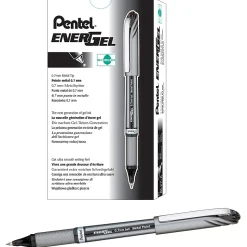 Pentel® EnerGel™ NV Liquid Gel Pens, Medium Point, 0.7 mm, Black Ink, Pack Of 12 Pens