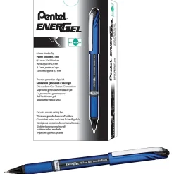 Pentel® EnerGel™ NV Liquid Gel Pens, Fine Point, 0.5 mm, Black Ink, Pack Of 12 Pens