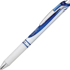 Pentel® EnerGel® Pearl Liquid Gel Pen, Fine Point, 0.5 mm, Pearl White Stainless Steel Barrel, Blue Ink