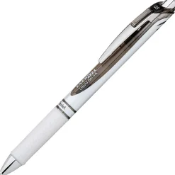 Pentel® EnerGel Pearl Retractable Liquid Gel Pen, Fine Point, 0.5 mm, Pearl White Barrel, Black Ink