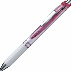 Pentel® EnerGel™ Pearl Retractable Liquid Gel Pen, Medium Point, 0.7 mm, Pearl Pink Barrel, Pink Ink