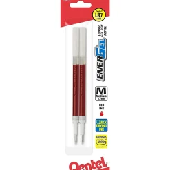 Pentel EnerGel Pen Refills, Medium Point, 0.7 mm, Red Ink, Pack Of 2