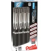 Pentel® EnerGel Pro Rollerball Pens, Medium Point, 0.7 mm, Black Barrel, Black Ink, Pack of 12