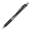 Pentel EnerGel RTX Retractable Liquid Gel Pens, Bold Point, 1.0 mm, Black/Silver Barrel, Black Ink, Pack Of 12