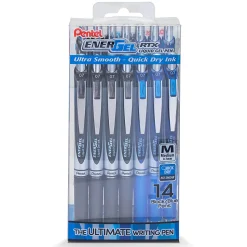 Pentel® EnerGel™ RTX Retractable Liquid Gel Pens, 14pk, Medium Point, 0.7mm, Assorted, BL77PC14AC