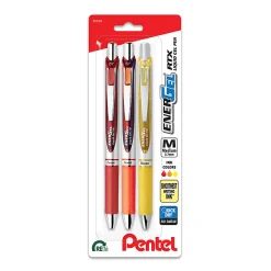 Pentel® EnerGel™ RTX Retractable Liquid Gel Pens, 3pk, Medium Point, 0.7mm, Assorted