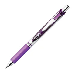 Pentel® EnerGel™ RTX Retractable Liquid Gel Pens, Medium Point, 0.7 mm, 54% Recycled, Silver Barrel, Assorted Ink Colors, Pack Of 6 Pens