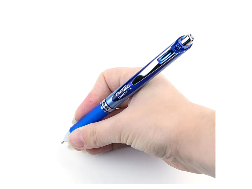 Pentel® EnerGel™ RTX Retractable Liquid Gel Pens, Fine Point, 0.5 mm, 54% Recycled, Blue, Pack Of 12 Pens