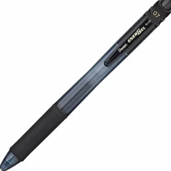 Pentel® EnerGel™ X Retractable Liquid Gel Pens, Medium Point, 0.7 mm, 84% Recycled, Assorted Barrels, Black Ink, Box Of 12 Pens