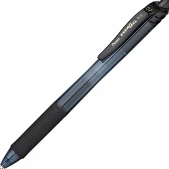 Pentel® EnerGel™ X Retractable Liquid Gel Pens, Medium Point, 0.7 mm, 84% Recycled, Assorted Barrels, Black Ink, Box Of 12 Pens