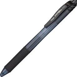 Pentel® EnerGel™ X Retractable Liquid Gel Pens, Medium Point, 0.7 mm, 84% Recycled, Assorted Barrels, Black Ink, Box Of 12 Pens