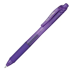 Pentel® EnerGel-X Retractable Roller Gel Pens, Medium Point, 0.7 mm, 84% Recycled, Violet Barrel, Violet Ink, Pack Of 12 Pens