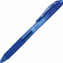Pentel® EnerGel™ X Retractable Liquid Gel Pens, Fine Point, 0.5 mm, Blue Barrel, Blue Ink, Pack Of 12 Pens