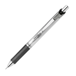 Pentel® EnerGize™ Mechanical Pencil, 0.5mm, #2 Lead, Black/Silver Barrel, Pack Of 12
