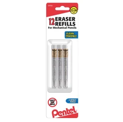 Pentel® Eraser Refills For Mechanical Pencils, White, Pack Of 12