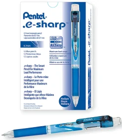 Pentel® e-Sharp™ Mechanical Pencil, 0.7mm, #2 Lead, 72% Recycled, Blue Barrel, Pack Of 12